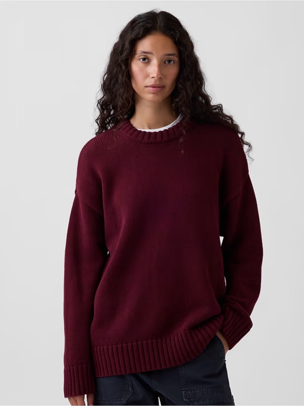 GAP Women's Crewneck Sweater in Burgundy/Purple